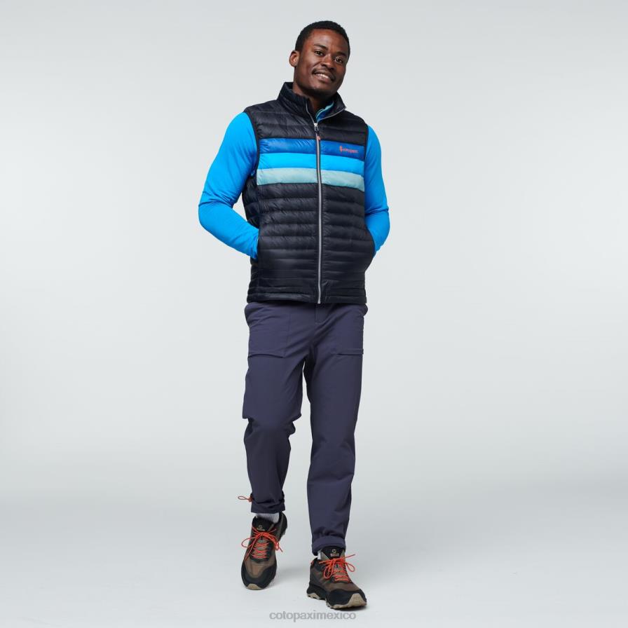 ropa negro/rayas pacíficas hombres T2L0H125 Cotopaxi chaleco de plumas fuego