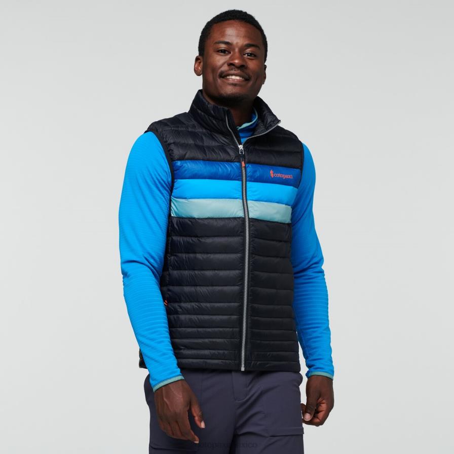 ropa negro/rayas pacíficas hombres T2L0H125 Cotopaxi chaleco de plumas fuego