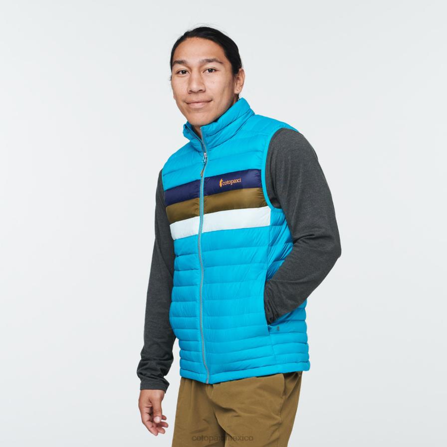 ropa rayas azules minerales hombres T2L0H132 Cotopaxi chaleco de plumas fuego