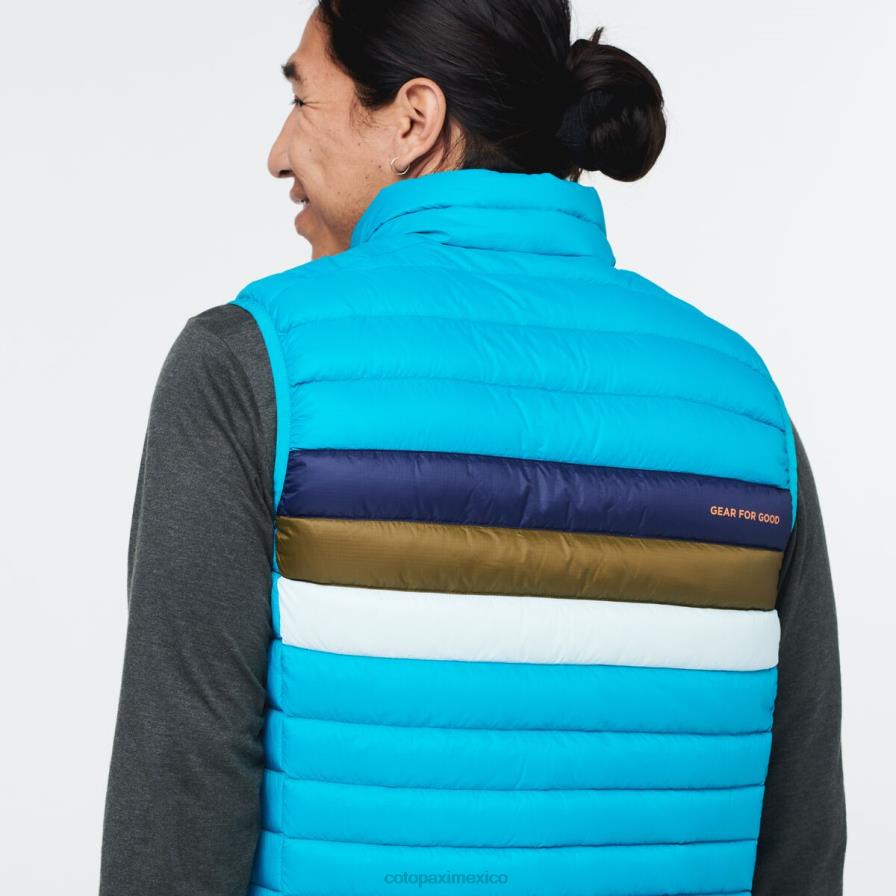 ropa rayas azules minerales hombres T2L0H132 Cotopaxi chaleco de plumas fuego