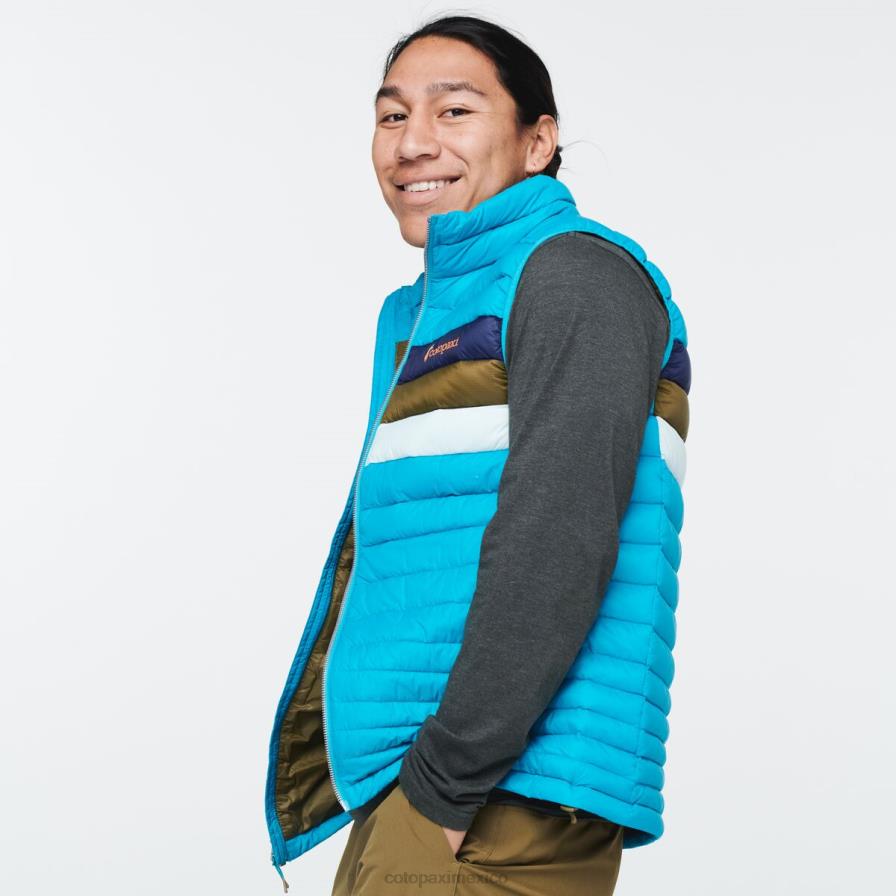 ropa rayas azules minerales hombres T2L0H132 Cotopaxi chaleco de plumas fuego