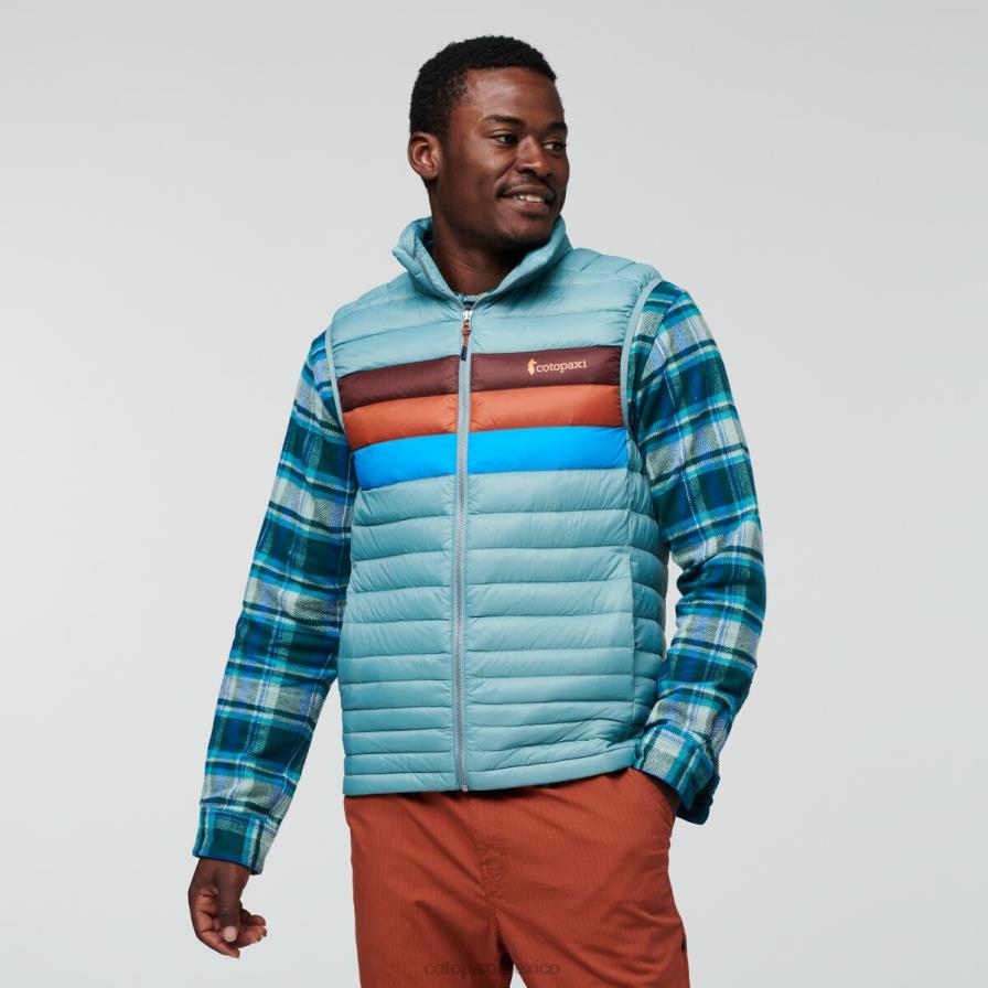 ropa rayas de pasto azul hombres T2L0H128 Cotopaxi chaleco de plumas fuego