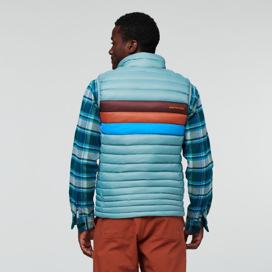 ropa rayas de pasto azul hombres T2L0H128 Cotopaxi chaleco de plumas fuego