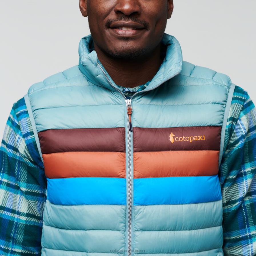 ropa rayas de pasto azul hombres T2L0H128 Cotopaxi chaleco de plumas fuego