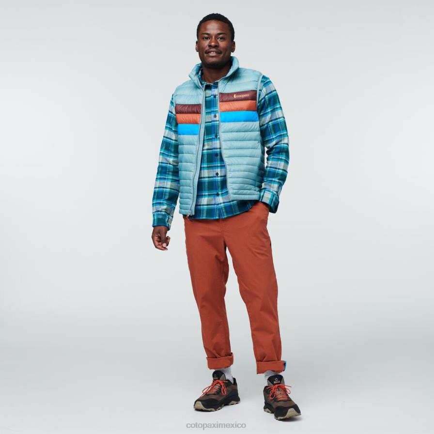 ropa rayas de pasto azul hombres T2L0H128 Cotopaxi chaleco de plumas fuego