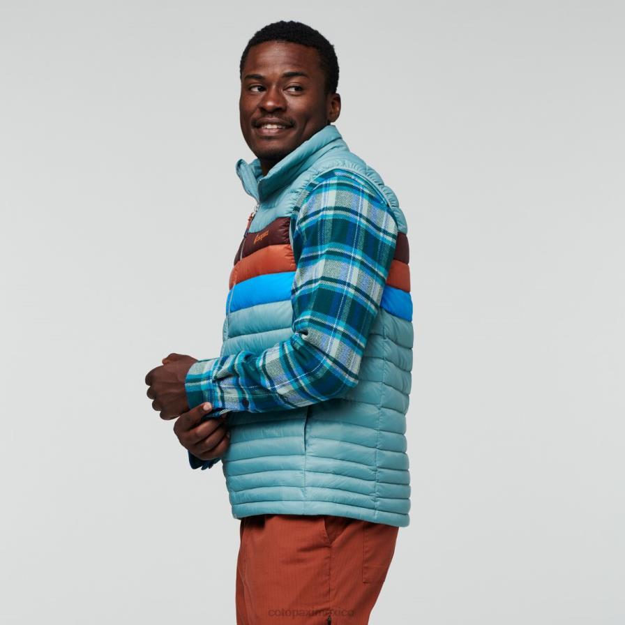 ropa rayas de pasto azul hombres T2L0H128 Cotopaxi chaleco de plumas fuego