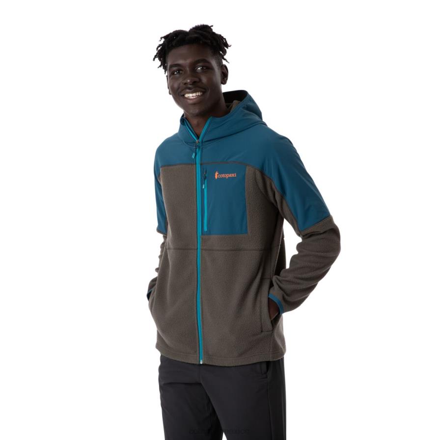 ropa índigo/hierro hombres T2L0H123 Cotopaxi chaqueta polar con capucha y cierre completo abrazo