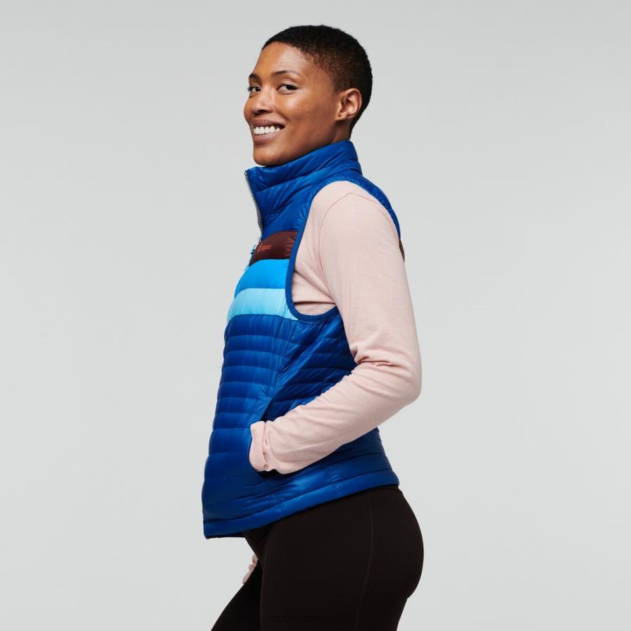 ropa rayas del pacífico mujer T2L0H44 Cotopaxi chaleco de plumas fuego