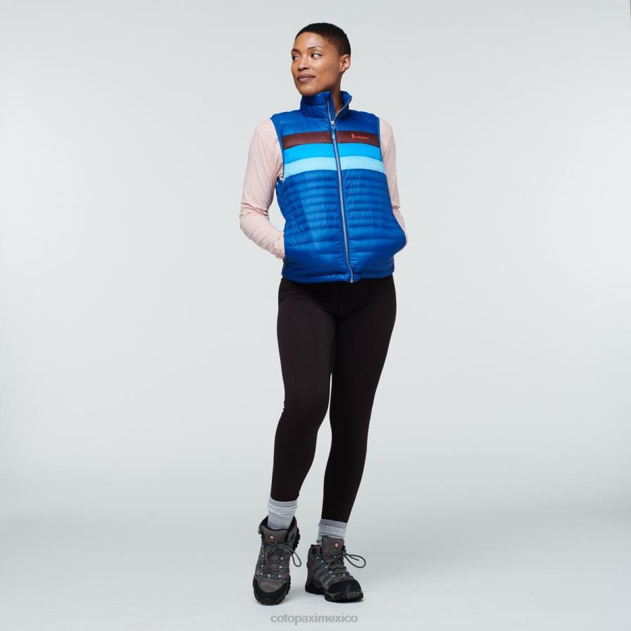 ropa rayas del pacífico mujer T2L0H44 Cotopaxi chaleco de plumas fuego