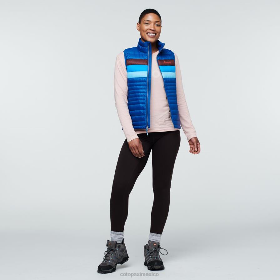 ropa rayas del pacífico mujer T2L0H44 Cotopaxi chaleco de plumas fuego