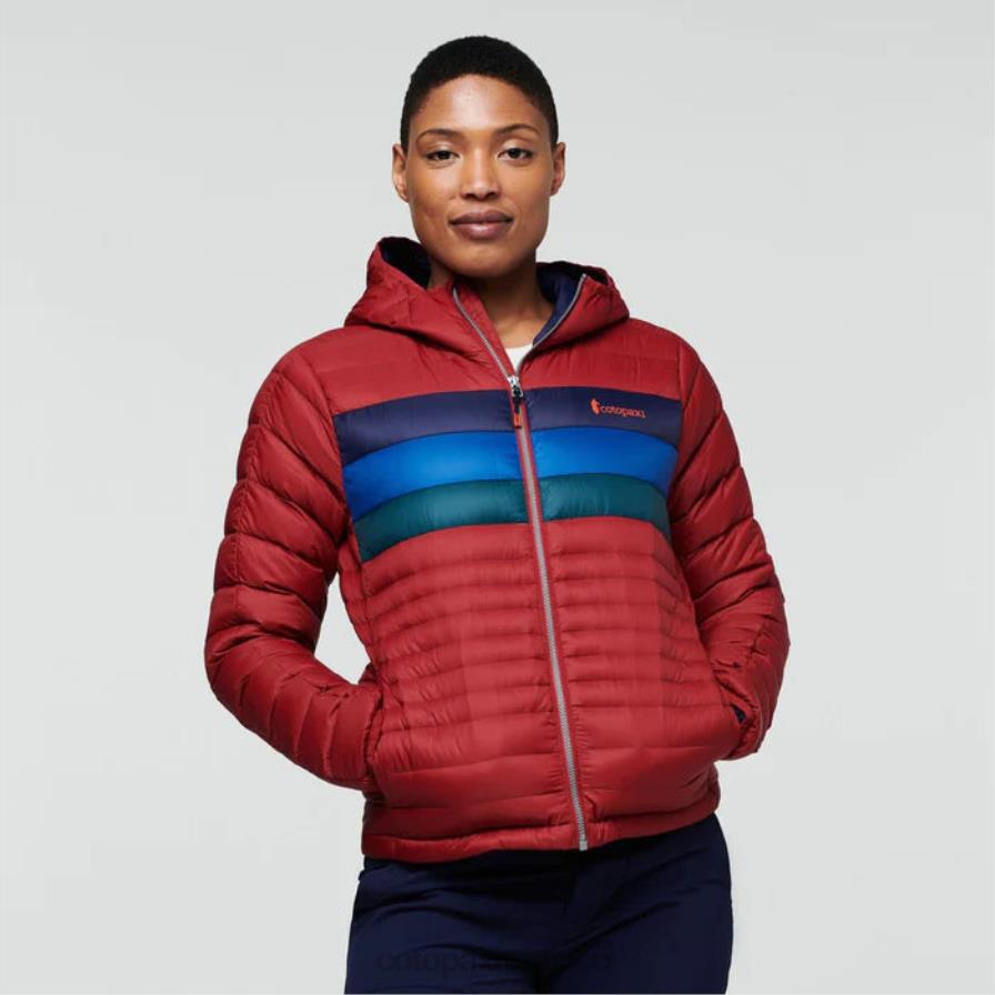 ropa rayas de grosella mujer T2L0H31 Cotopaxi chaqueta fuego con capucha