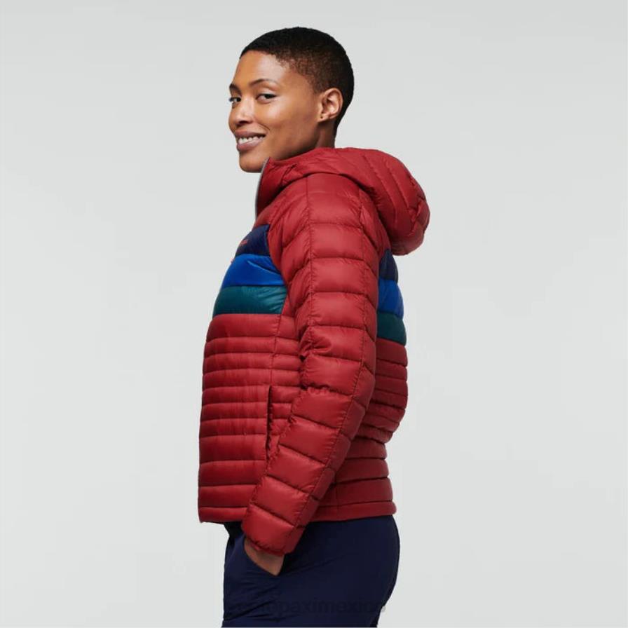 ropa rayas de grosella mujer T2L0H31 Cotopaxi chaqueta fuego con capucha