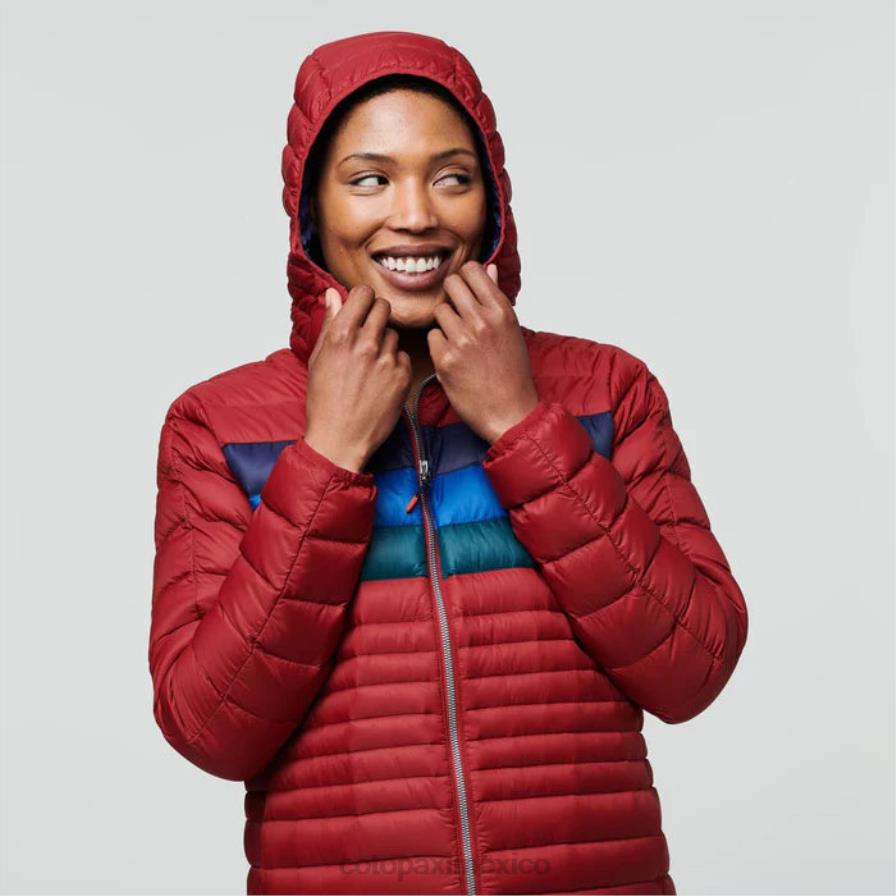 ropa rayas de grosella mujer T2L0H31 Cotopaxi chaqueta fuego con capucha