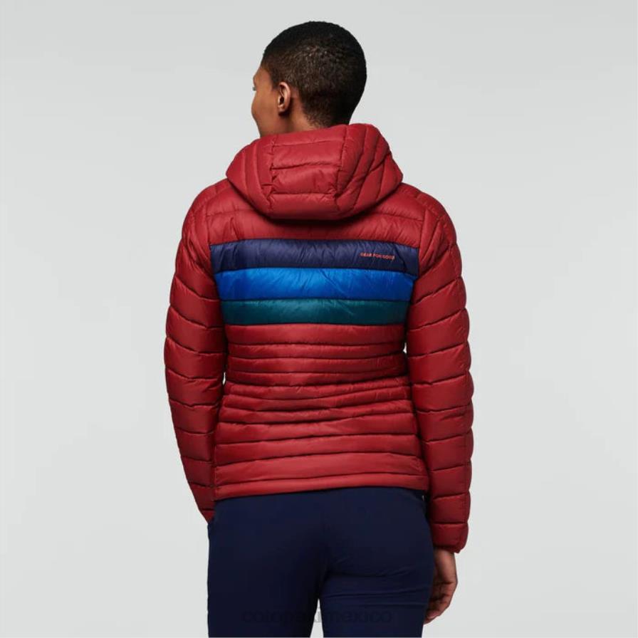 ropa rayas de grosella mujer T2L0H31 Cotopaxi chaqueta fuego con capucha