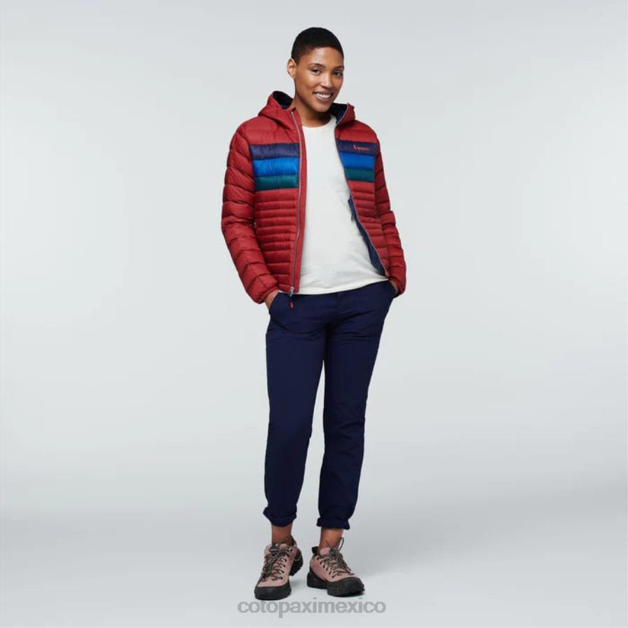 ropa rayas de grosella mujer T2L0H31 Cotopaxi chaqueta fuego con capucha