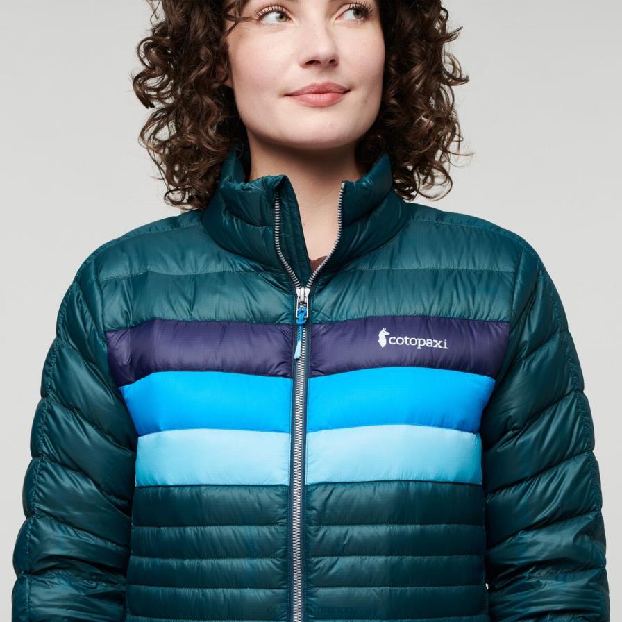 ropa rayas del océano profundo mujer T2L0H32 Cotopaxi chaqueta de plumas fuego